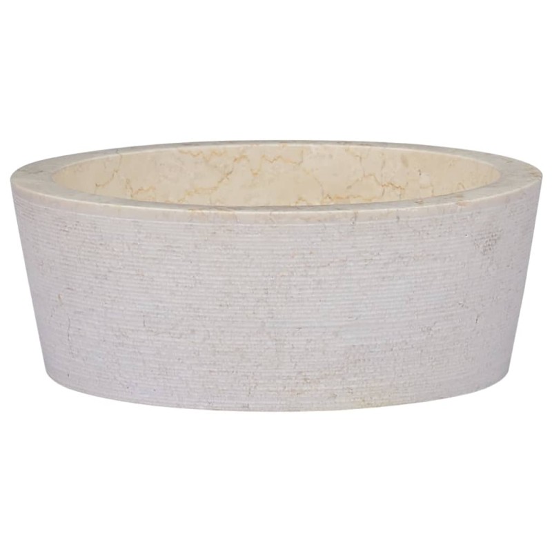 vidaXL Lavandino Crema Ø40x15 cm in Marmo vidaXL Lavandino Crema Ø40x15 cm in Marmo