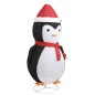 Figura Decorativa Pinguino Natale con LED Tessuto Lusso 180cm Figura Decorativa Pinguino Natale con LED Tessuto Lusso 180cm