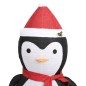 Figura Decorativa Pinguino Natale con LED Tessuto Lusso 180cm Figura Decorativa Pinguino Natale con LED Tessuto Lusso 180cm