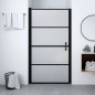 Porta per Doccia in Vetro Temperato Smerigliato 81x195 cm Nero Porta per Doccia in Vetro Temperato Smerigliato 81x195 cm Nero