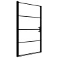 Porta per Doccia in Vetro Temperato Smerigliato 81x195 cm Nero Porta per Doccia in Vetro Temperato Smerigliato 81x195 cm Nero