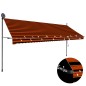 Tenda da Sole Retrattile Manuale LED 400 cm Arancione e Marrone Tenda da Sole Retrattile Manuale LED 400 cm Arancione e Marrone