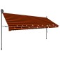 Tenda da Sole Retrattile Manuale LED 400 cm Arancione e Marrone Tenda da Sole Retrattile Manuale LED 400 cm Arancione e Marrone
