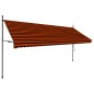 Tenda da Sole Retrattile Manuale LED 400 cm Arancione e Marrone Tenda da Sole Retrattile Manuale LED 400 cm Arancione e Marrone