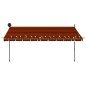 Tenda da Sole Retrattile Manuale LED 400 cm Arancione e Marrone Tenda da Sole Retrattile Manuale LED 400 cm Arancione e Marrone