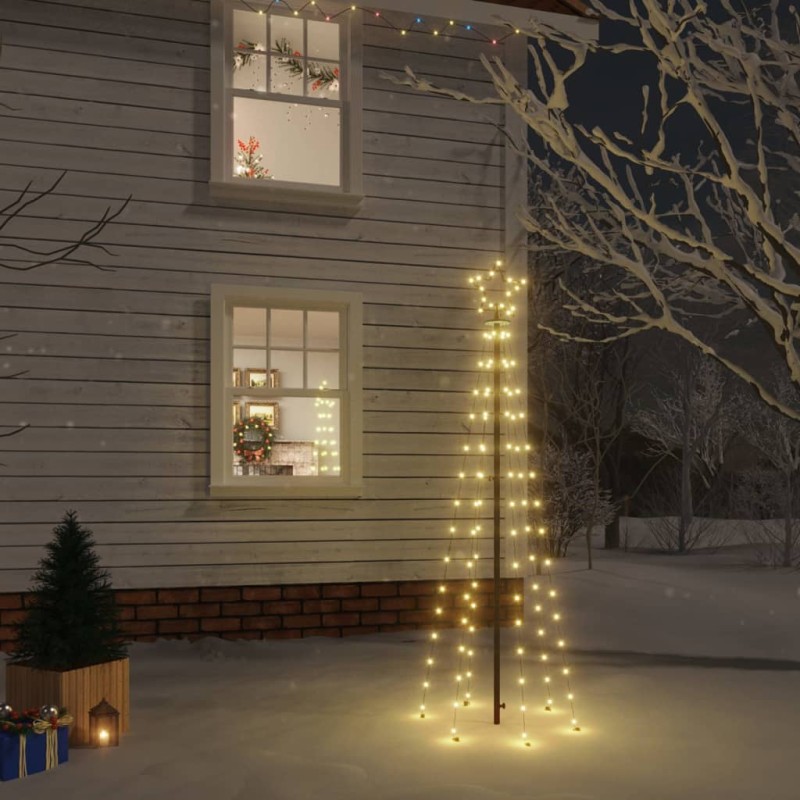 Albero di Natale con Puntale Bianco Caldo 108 LED 180 cm Albero di Natale con Puntale Bianco Caldo 108 LED 180 cm