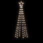 vidaXL Albero di Natale a Cono Bianco Caldo 108 LED 70x180 cm