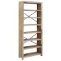 Libreria a 7 Ripiani 80x30x200 cm in Legno Massello di Acacia Libreria a 7 Ripiani 80x30x200 cm in Legno Massello di Acacia