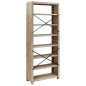Libreria a 7 Ripiani 80x30x200 cm in Legno Massello di Acacia Libreria a 7 Ripiani 80x30x200 cm in Legno Massello di Acacia
