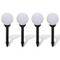 Lampioni Solari LED Giardino 4 pz Rotondi 15 cm con Picchetto