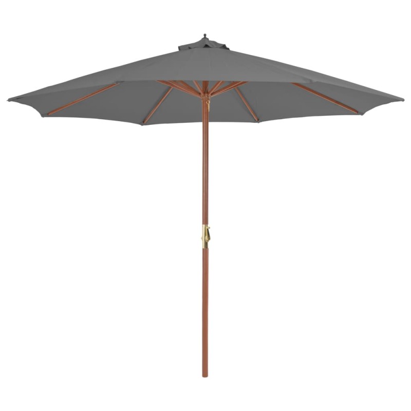 Ombrellone da Esterni con Palo in Legno 300 cm Antracite Ombrellone da Esterni con Palo in Legno 300 cm Antracite