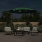 Ombrellone Pensile con Luci LED 300 cm Verde Palo in Metallo Ombrellone Pensile con Luci LED 300 cm Verde Palo in Metallo