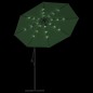 Ombrellone Pensile con Luci LED 300 cm Verde Palo in Metallo Ombrellone Pensile con Luci LED 300 cm Verde Palo in Metallo