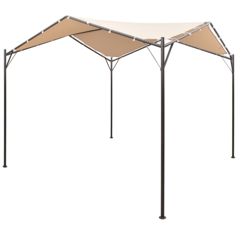 Gazebo Padiglione Tenda Tettoia 3x3 m Acciaio Beige Gazebo Padiglione Tenda Tettoia 3x3 m Acciaio Beige
