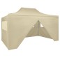 Tenda Pieghevole Pop-Up 4 Pareti Laterali 3x4,5 m Bianco Crema Tenda Pieghevole Pop-Up 4 Pareti Laterali 3x4,5 m Bianco Crema