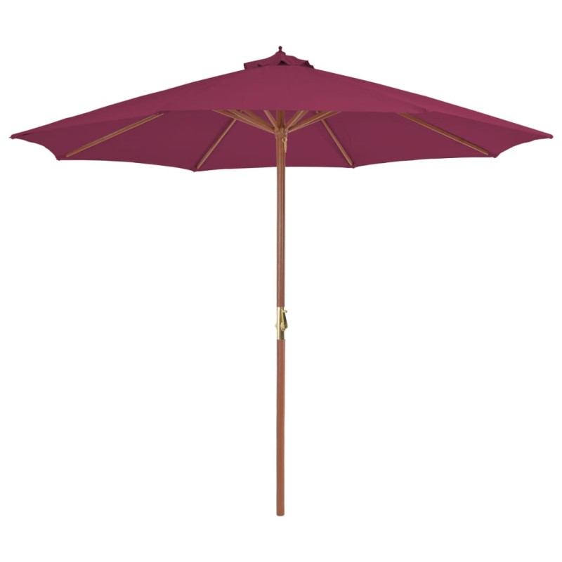 Ombrellone da Esterni con Palo in Legno 300 cm Rosso Bordò Ombrellone da Esterni con Palo in Legno 300 cm Rosso Bordò