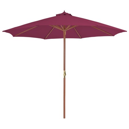 Ombrellone da Esterni con Palo in Legno 300 cm Rosso Bordò