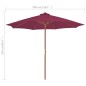 Ombrellone da Esterni con Palo in Legno 300 cm Rosso Bordò Ombrellone da Esterni con Palo in Legno 300 cm Rosso Bordò