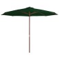 Ombrellone da Esterni con Palo in Legno 350 cm Verde