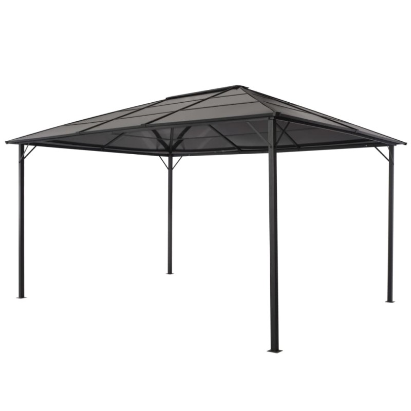 Gazebo con Tetto in Alluminio 4x3x2,6 m Nero Gazebo con Tetto in Alluminio 4x3x2,6 m Nero