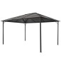 Gazebo con Tetto in Alluminio 4x3x2,6 m Nero Gazebo con Tetto in Alluminio 4x3x2,6 m Nero