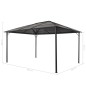 Gazebo con Tetto in Alluminio 4x3x2,6 m Nero Gazebo con Tetto in Alluminio 4x3x2,6 m Nero