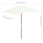 Ombrellone da Esterni con Palo in Legno 150x200 cm Sabbia Ombrellone da Esterni con Palo in Legno 150x200 cm Sabbia