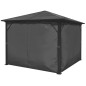 Gazebo con Tenda Antracite in Alluminio 300x300 cm Gazebo con Tenda Antracite in Alluminio 300x300 cm