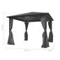 Gazebo con Tenda Antracite in Alluminio 300x300 cm Gazebo con Tenda Antracite in Alluminio 300x300 cm