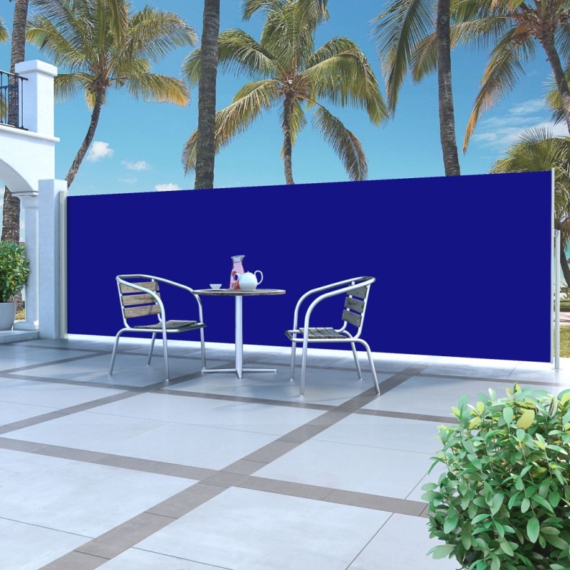 Tenda da Sole Laterale Retrattile 160 x 500 cm Blu Tenda da Sole Laterale Retrattile 160 x 500 cm Blu
