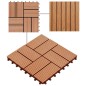 Piastrelle per Decking in WPC 11 pz 30x30cm 1mq Colore Teak Piastrelle per Decking in WPC 11 pz 30x30cm 1mq Colore Teak