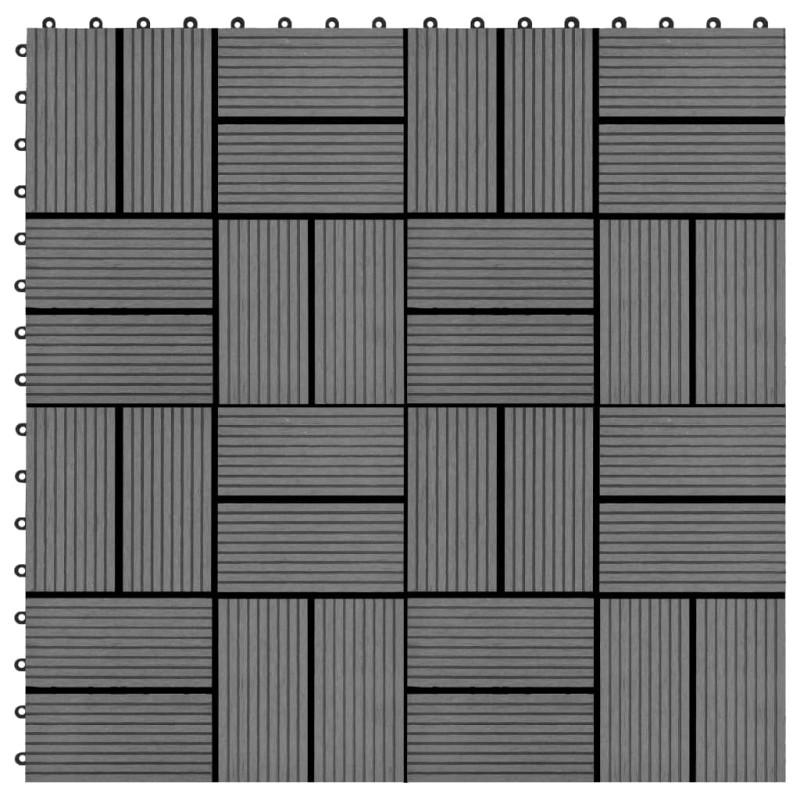 Piastrelle per Decking in WPC 11 pz 30x30cm 1 mq Grigio Piastrelle per Decking in WPC 11 pz 30x30cm 1 mq Grigio