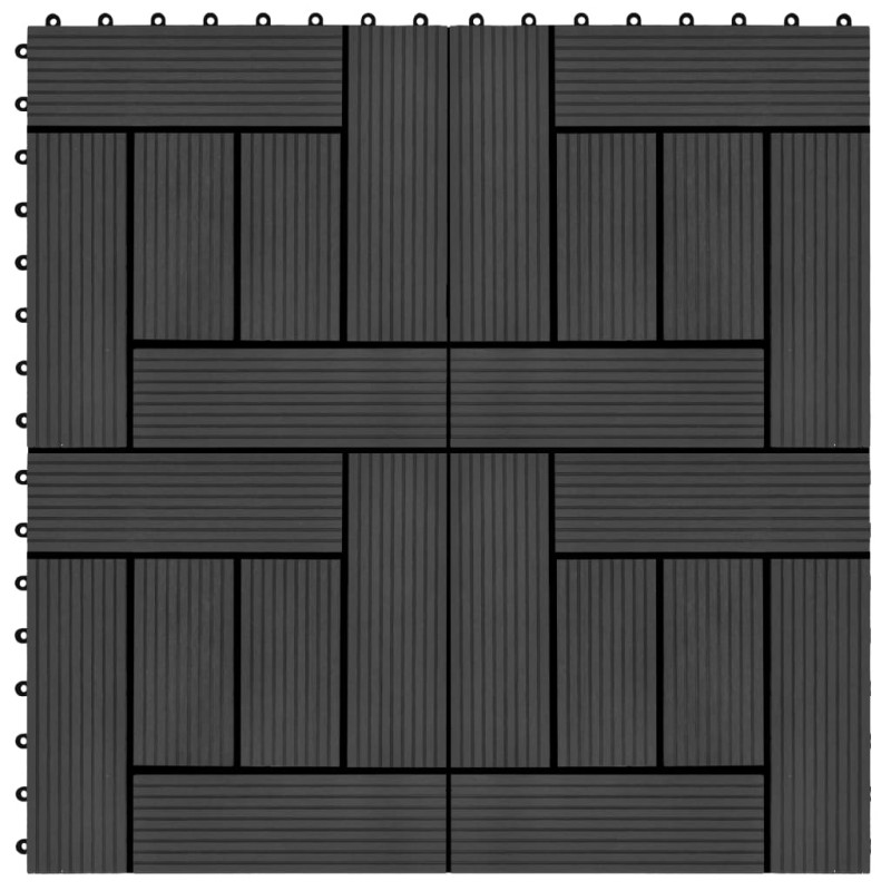 Piastrelle per Decking in WPC 11 pz 30x30cm 1 mq Nero Piastrelle per Decking in WPC 11 pz 30x30cm 1 mq Nero