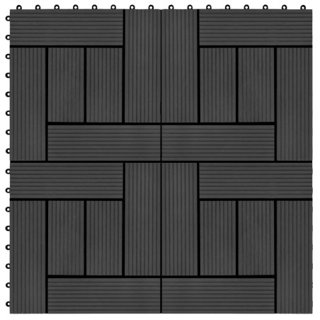 Piastrelle per Decking in WPC 11 pz 30x30cm 1 mq Nero