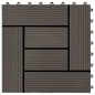 Piastrelle per Decking in WPC 11 pz 30x30cm 1mq Marrone Scuro Piastrelle per Decking in WPC 11 pz 30x30cm 1mq Marrone Scuro