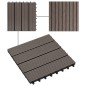 Piastrelle per Decking in WPC 11 pz 30x30cm 1mq Marrone Scuro Piastrelle per Decking in WPC 11 pz 30x30cm 1mq Marrone Scuro
