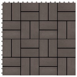 Piastrelle per Decking in WPC 11 pz 30x30cm 1mq Marrone Scuro