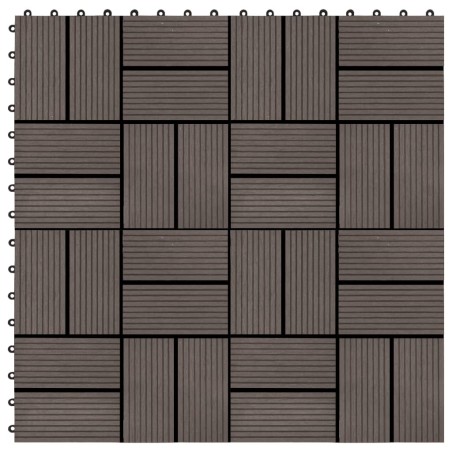 Piastrelle per Decking in WPC 11 pz 30x30cm 1mq Marrone Scuro