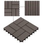 Piastrelle per Decking in WPC 11 pz 30x30cm 1mq Marrone Scuro Piastrelle per Decking in WPC 11 pz 30x30cm 1mq Marrone Scuro