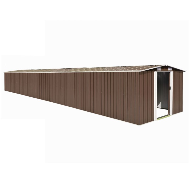 Capanno da Giardino Marrone 257x990x181 cm in Acciaio Zincato Capanno da Giardino Marrone 257x990x181 cm in Acciaio Zincato