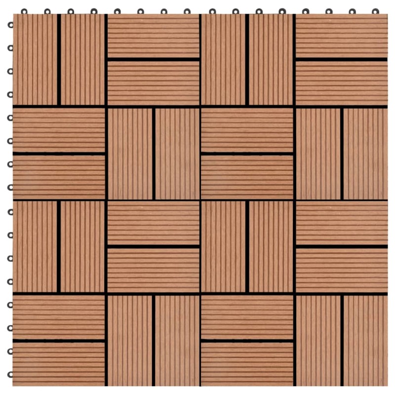 Piastrelle per Decking in WPC 11 pz 30x30cm 1mq Marrone Piastrelle per Decking in WPC 11 pz 30x30cm 1mq Marrone