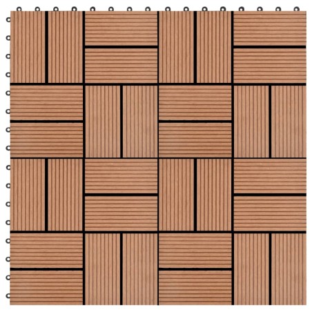 Piastrelle per Decking in WPC 11 pz 30x30cm 1mq Marrone