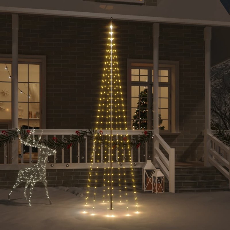 Albero di Natale Pennone Bianco Caldo 310 LED 300 cm Albero di Natale Pennone Bianco Caldo 310 LED 300 cm