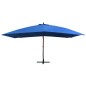 Ombrellone a Sbalzo con Palo in Legno 400x300 cm Blu Ombrellone a Sbalzo con Palo in Legno 400x300 cm Blu