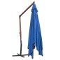 Ombrellone a Sbalzo con Palo in Legno 400x300 cm Blu Ombrellone a Sbalzo con Palo in Legno 400x300 cm Blu