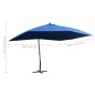 Ombrellone a Sbalzo con Palo in Legno 400x300 cm Blu Ombrellone a Sbalzo con Palo in Legno 400x300 cm Blu