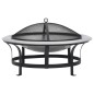 vidaXL Braciere da Giardino con Griglia in Acciaio Inox 76 cm vidaXL Braciere da Giardino con Griglia in Acciaio Inox 76 cm