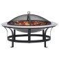 vidaXL Braciere da Giardino con Griglia in Acciaio Inox 76 cm vidaXL Braciere da Giardino con Griglia in Acciaio Inox 76 cm
