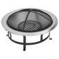 vidaXL Braciere da Giardino con Griglia in Acciaio Inox 76 cm vidaXL Braciere da Giardino con Griglia in Acciaio Inox 76 cm