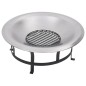 vidaXL Braciere da Giardino con Griglia in Acciaio Inox 76 cm vidaXL Braciere da Giardino con Griglia in Acciaio Inox 76 cm